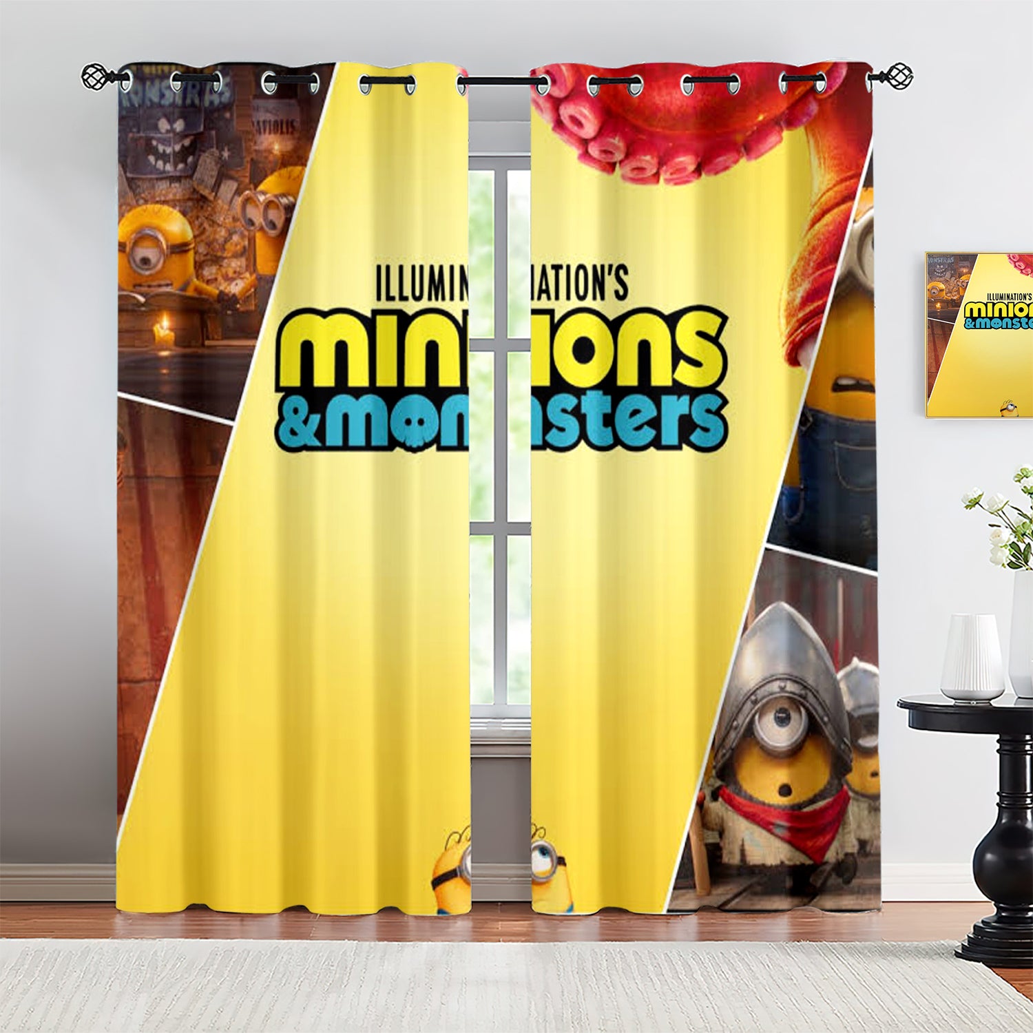 Minions & Monsters Blackout Curtains Drapes For Window Treatment Set