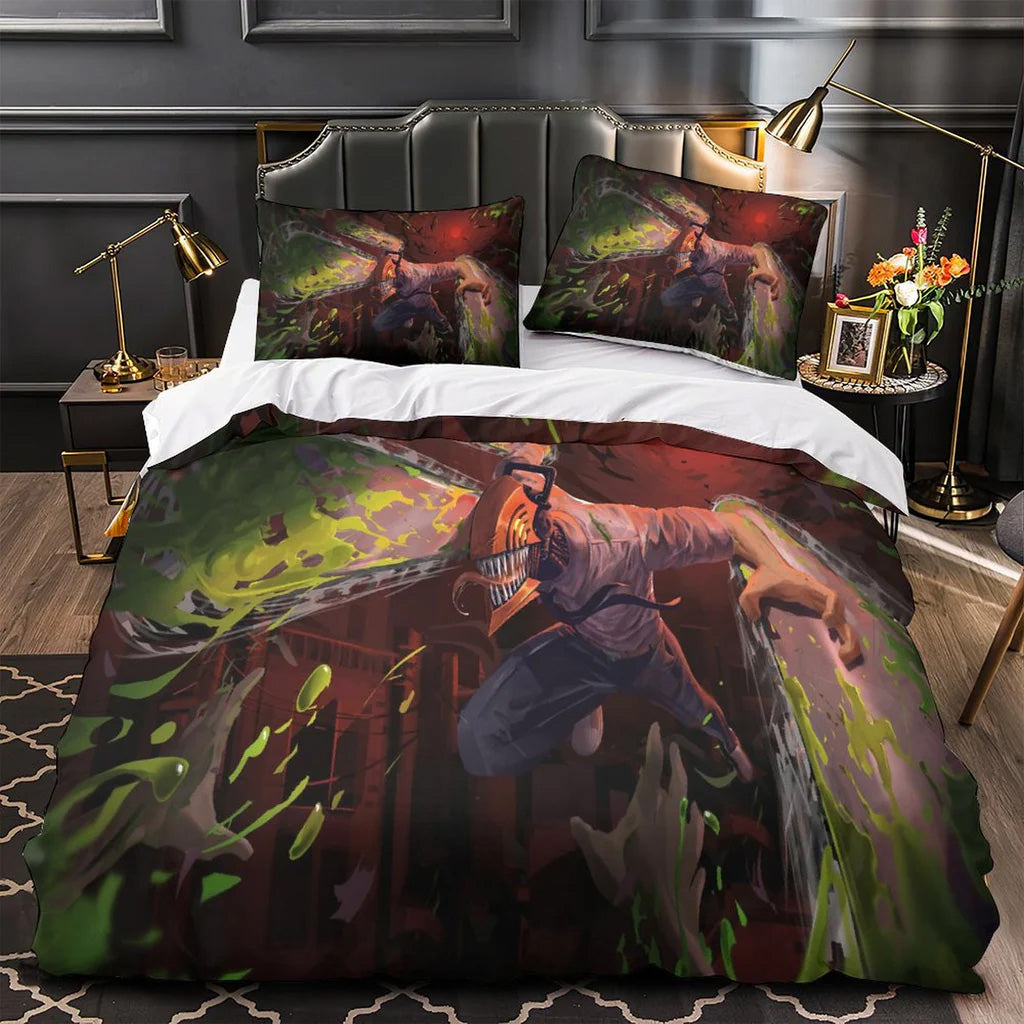 2025 NEW Chainsaw Man Bedding Set Quilt Duvet Covers Bedding Sets