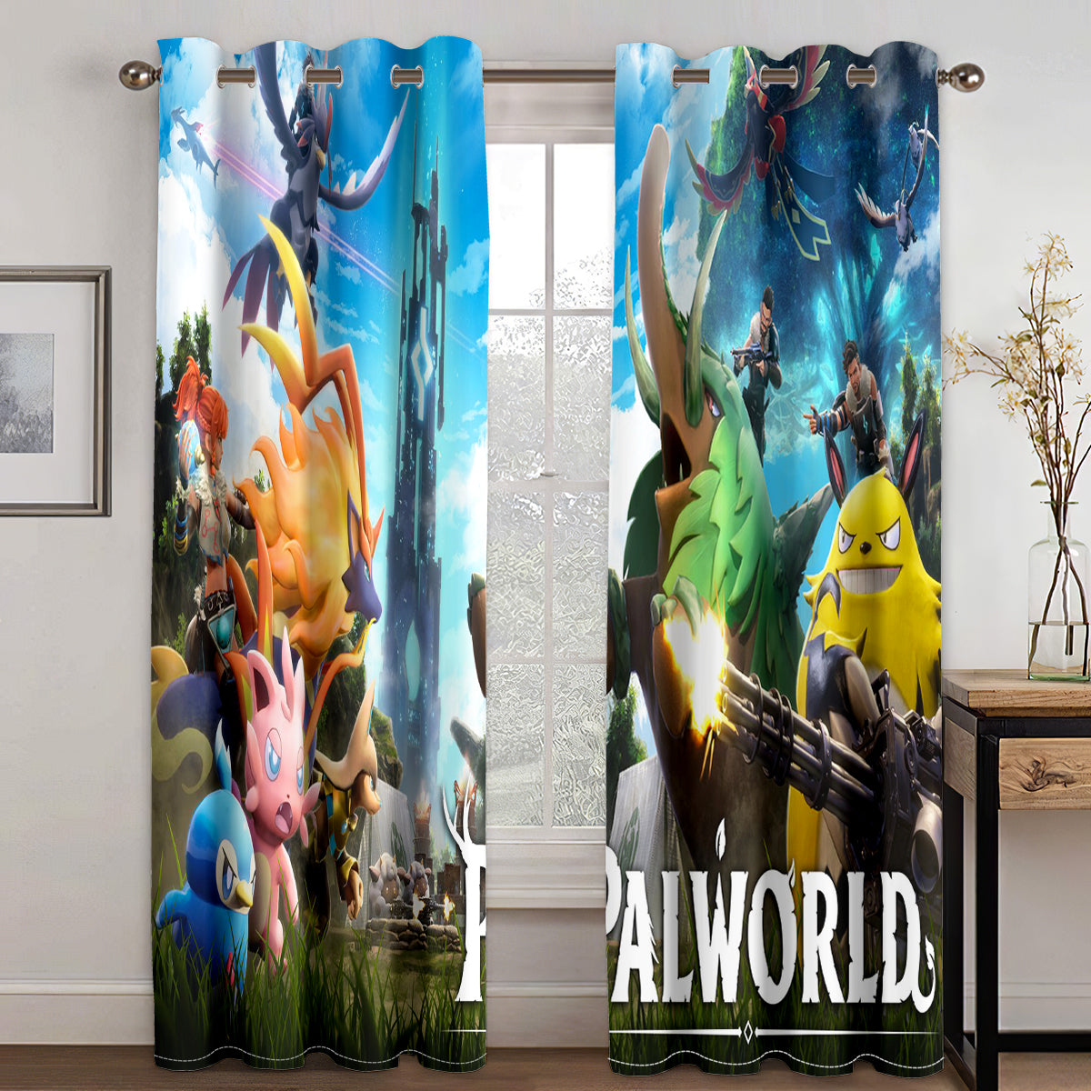 Palworld Blackout Curtain for Living Room Bedroom Window Treatment