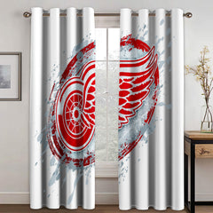 Detroit Red Wings Hockey League Blackout Curtains Drapes For Window Treatment Set