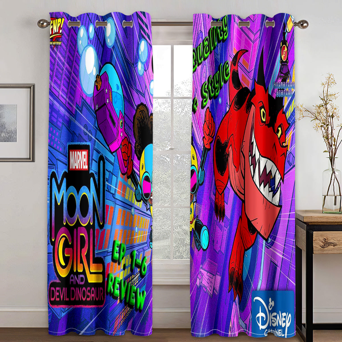 Moon Girl and Devil Dinosaur #2 Blackout Curtain for Living Room Bedroom Window Treatment