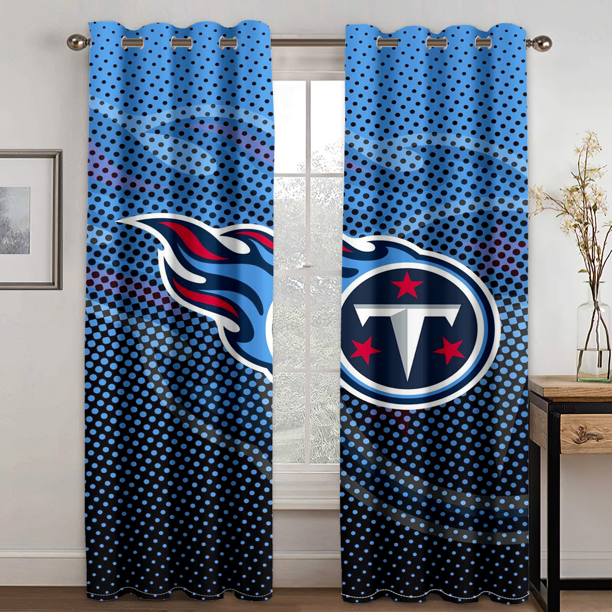 Tennessee Football Titans Blackout Curtain for Living Room Bedroom Window Treatment