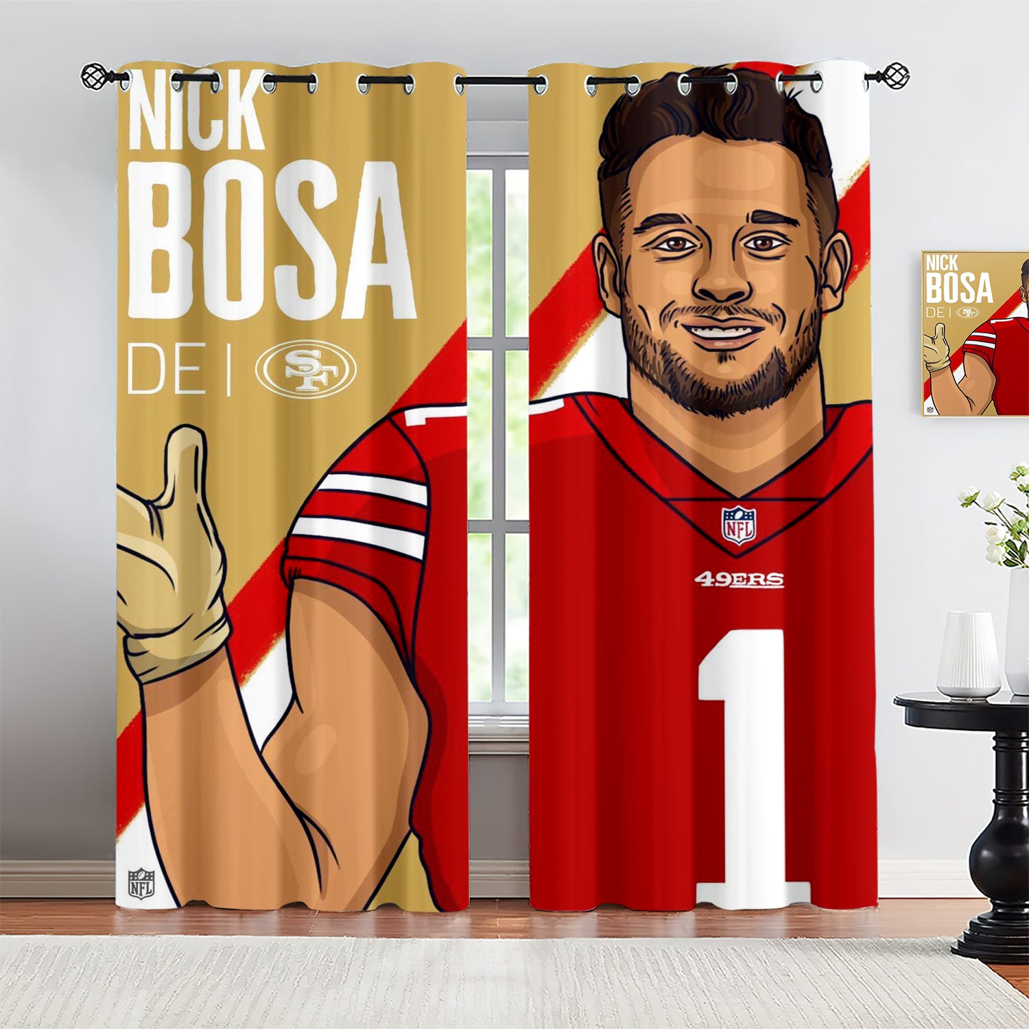 Nick Bosa Blackout Curtains Drapes for Window Treatment Set