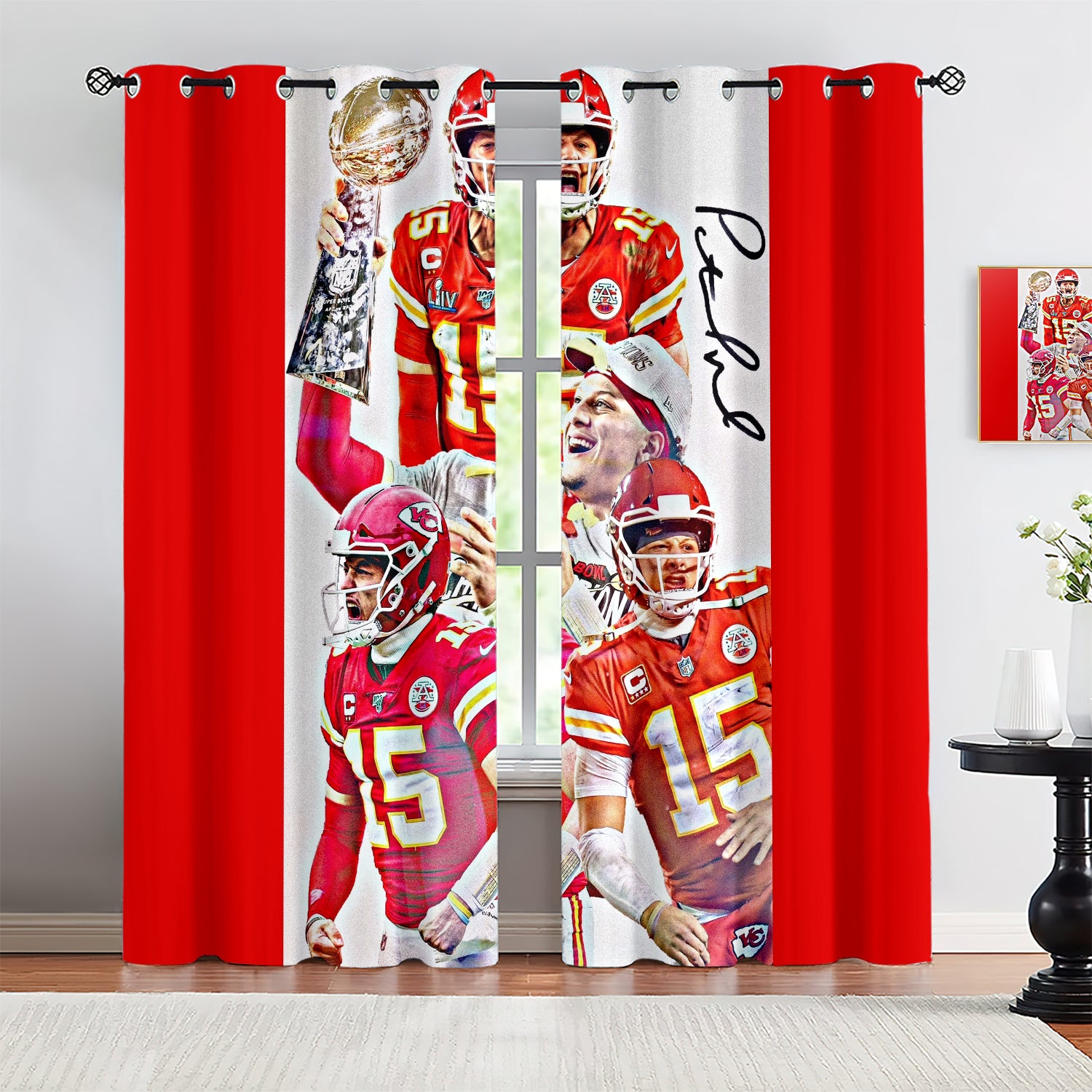 Patrick Mahomes Blackout Curtains Drapes for Window Treatment Set