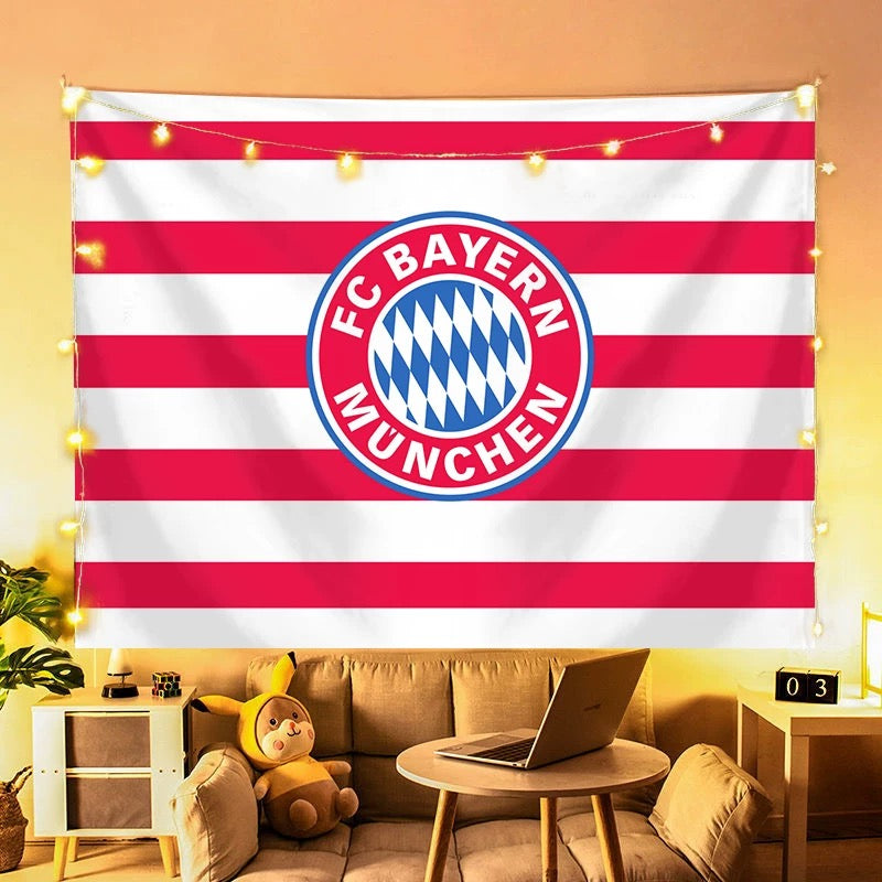 2025 New Bayern Munich Football Club Wall Decor Hanging Tapestry Home Bedroom Living Room Decoration Wall Decor