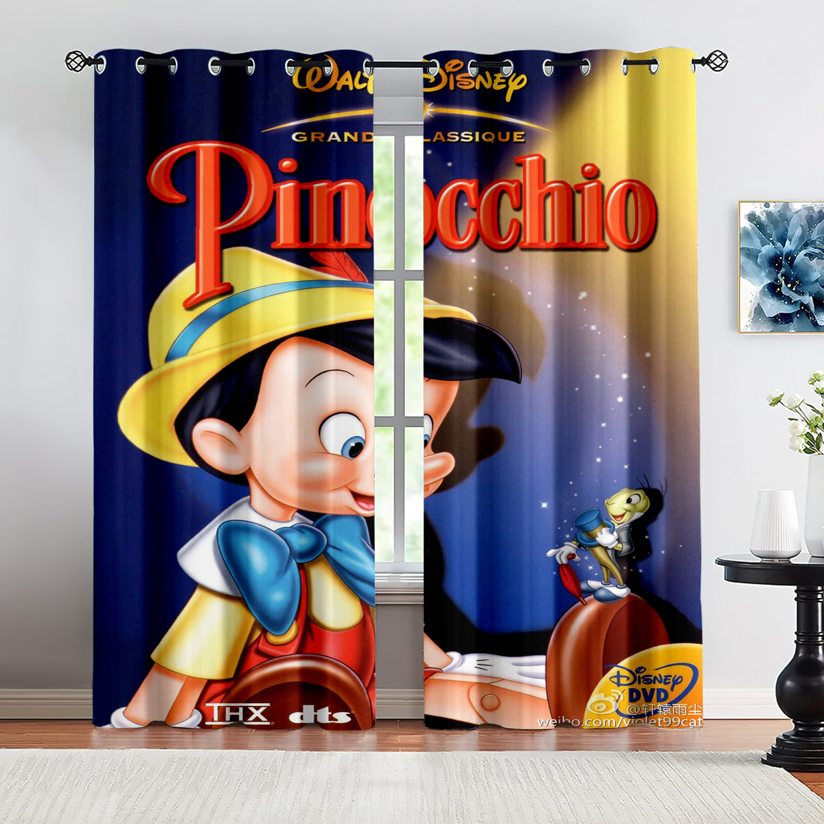 2024 NEW 2022 Pinocchio Curtains Blackout Window Drapes