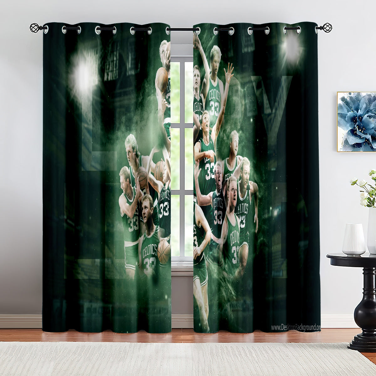 2024 NEW Boston Celtics Curtains Pattern Blackout Window Drapes