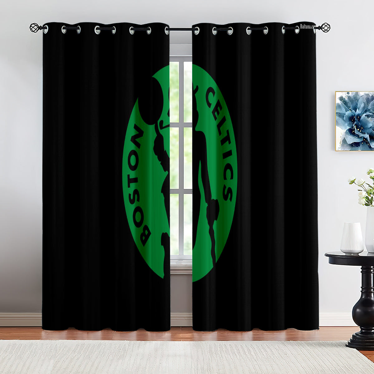 2024 NEW Boston Celtics Curtains Pattern Blackout Window Drapes