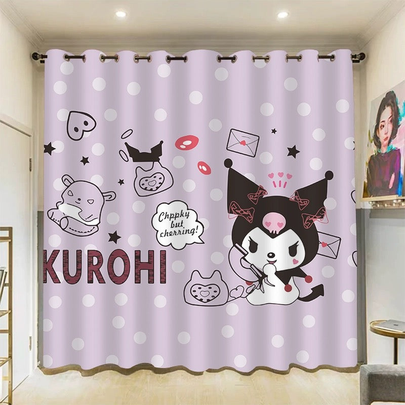 2024 NEW My Melody Kuromi Curtains Pattern Blackout Window Drapes