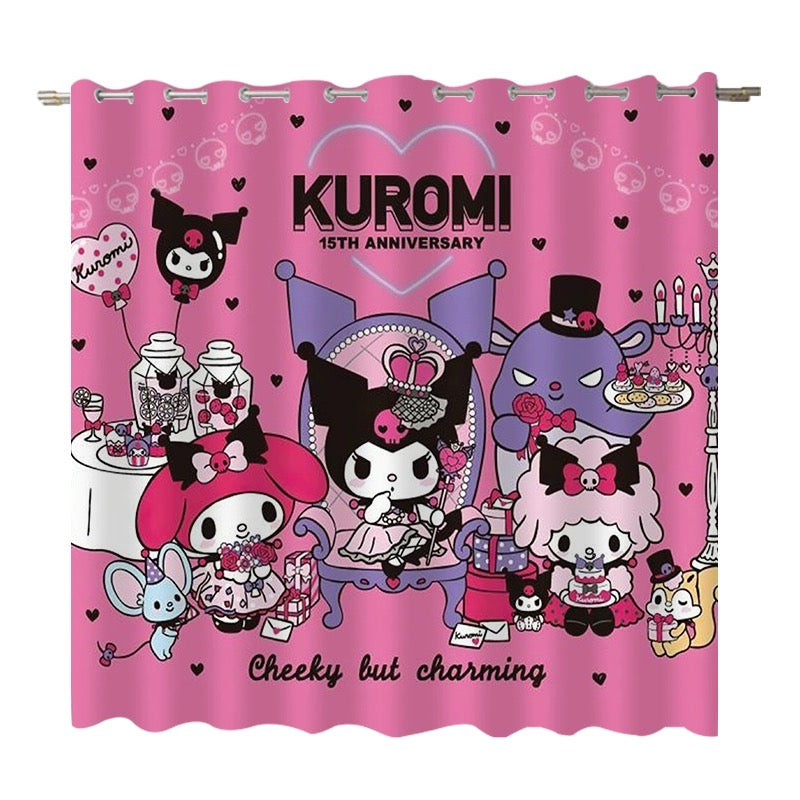 2024 NEW My Melody Kuromi Curtains Pattern Blackout Window Drapes