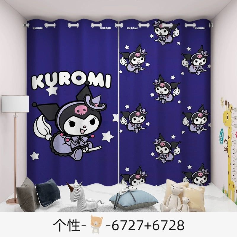 2024 NEW My Melody Kuromi Curtains Pattern Blackout Window Drapes