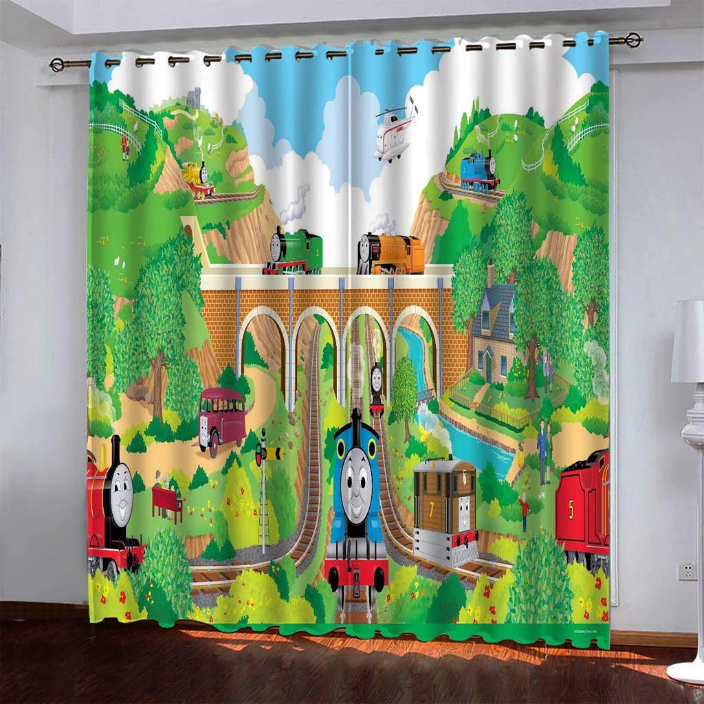 2024 NEW Thomas & Friends Curtains Pattern Blackout Window Drapes