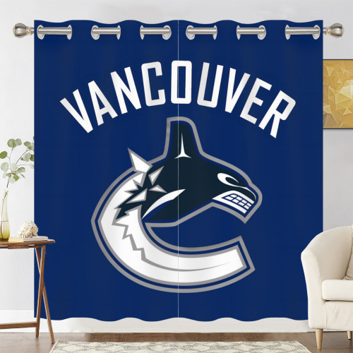Vancouver Canucks Hockey League Blackout Curtains Drapes For Window Treatment Set