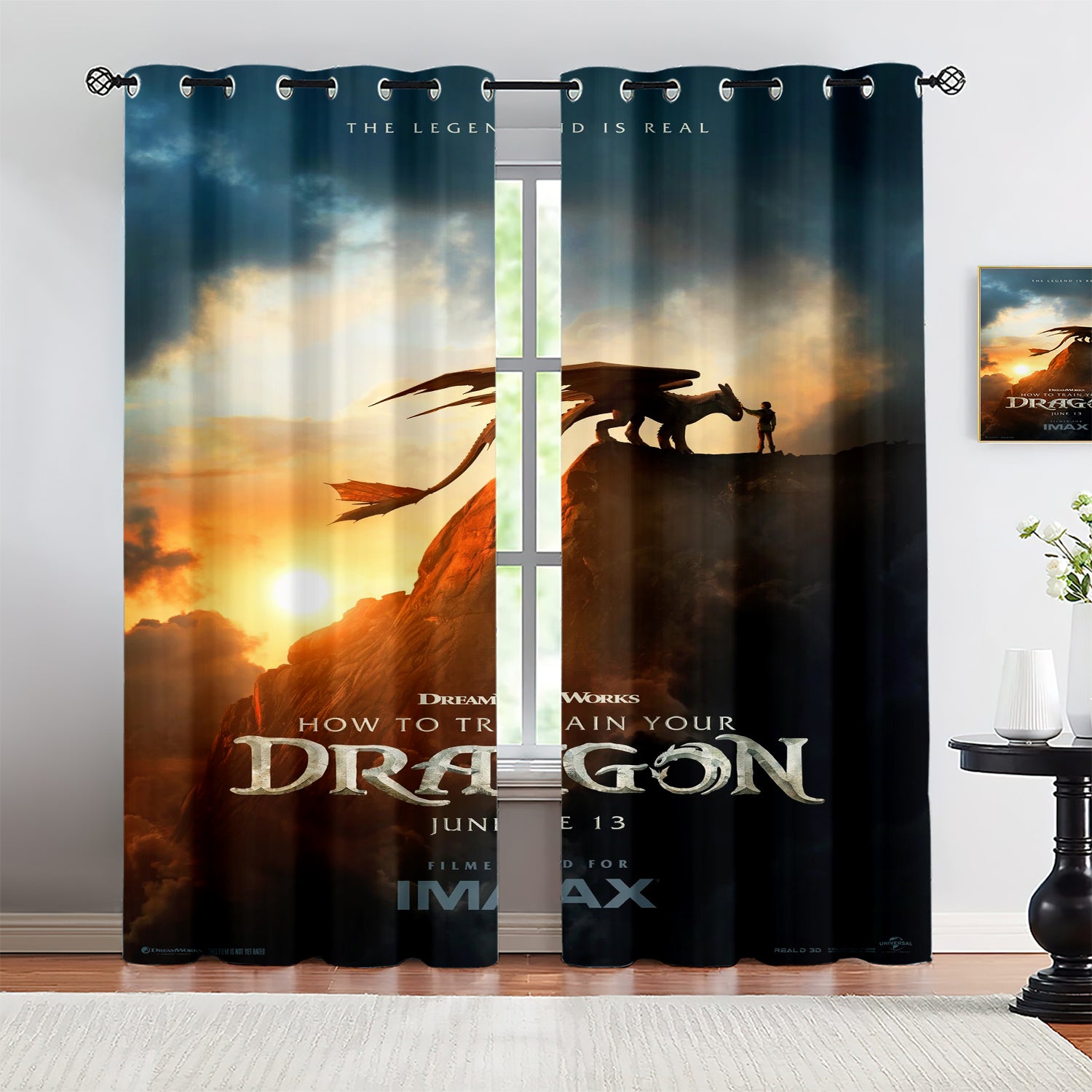 2025 NEW How to Train Your Dragon Blackout Curtains Drapes for Window Treatment Set