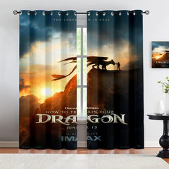 2025 NEW How to Train Your Dragon Blackout Curtains Drapes for Window Treatment Set