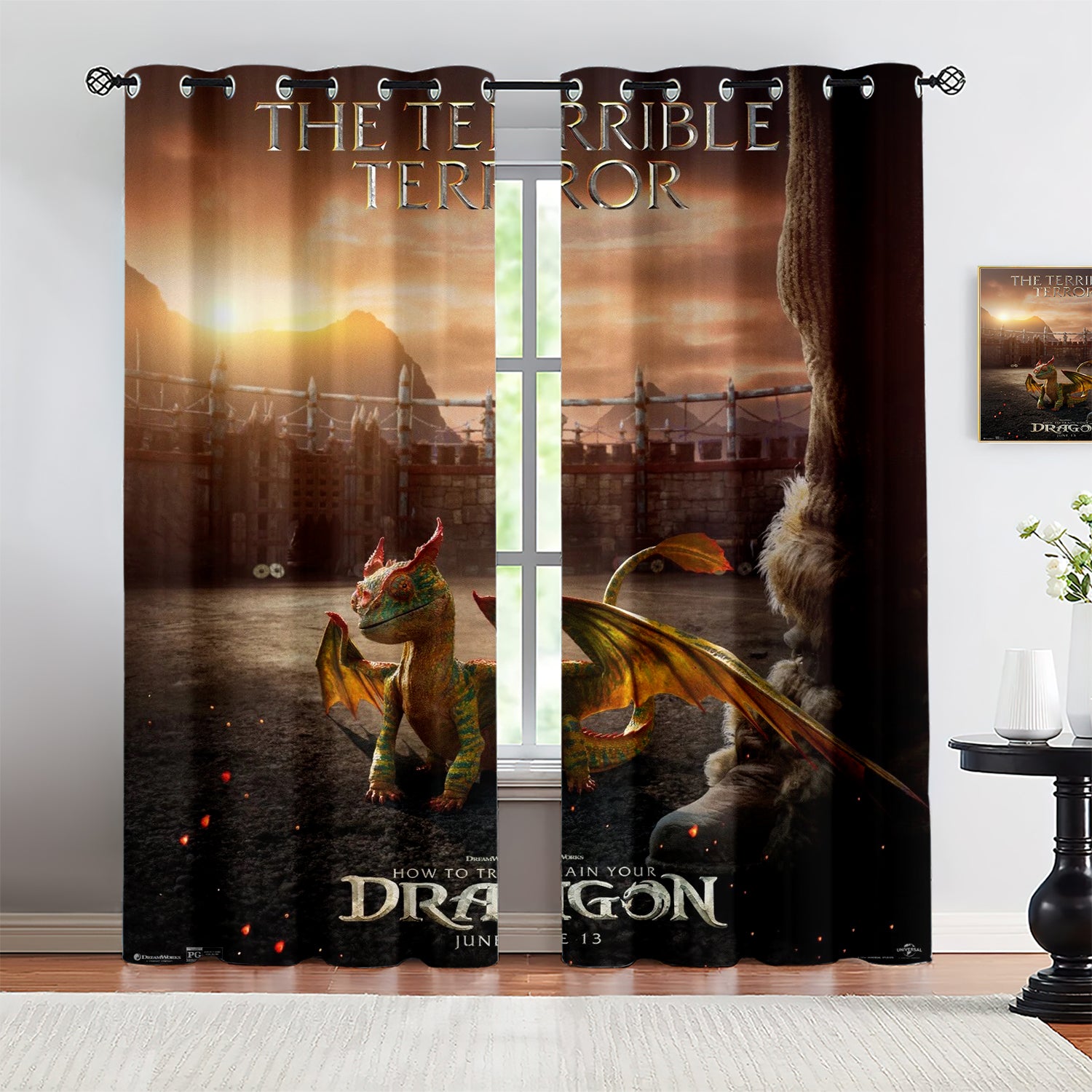 2025 NEW How to Train Your Dragon Blackout Curtains Drapes for Window Treatment Set