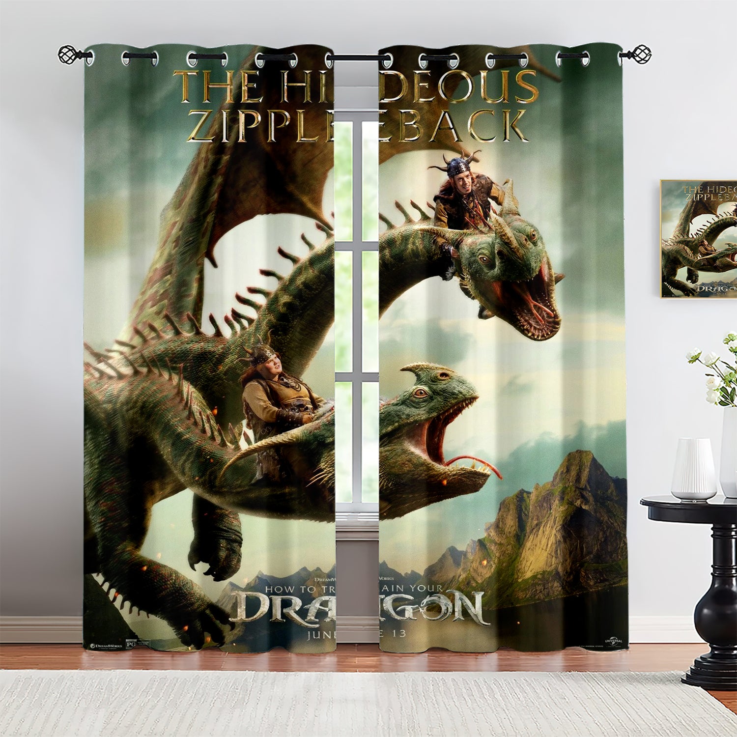 2025 NEW How to Train Your Dragon Blackout Curtains Drapes for Window Treatment Set