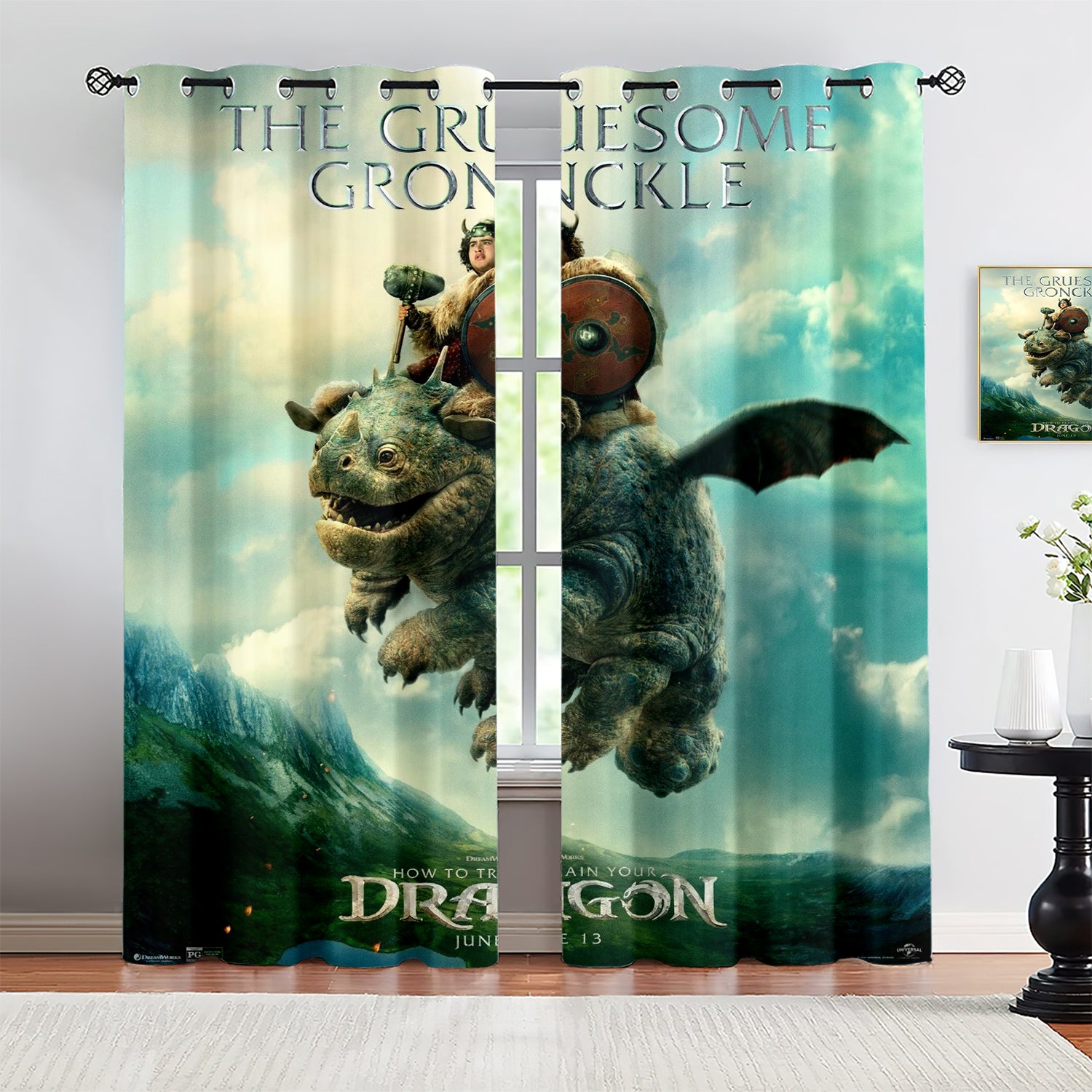 2025 NEW How to Train Your Dragon Blackout Curtains Drapes for Window Treatment Set