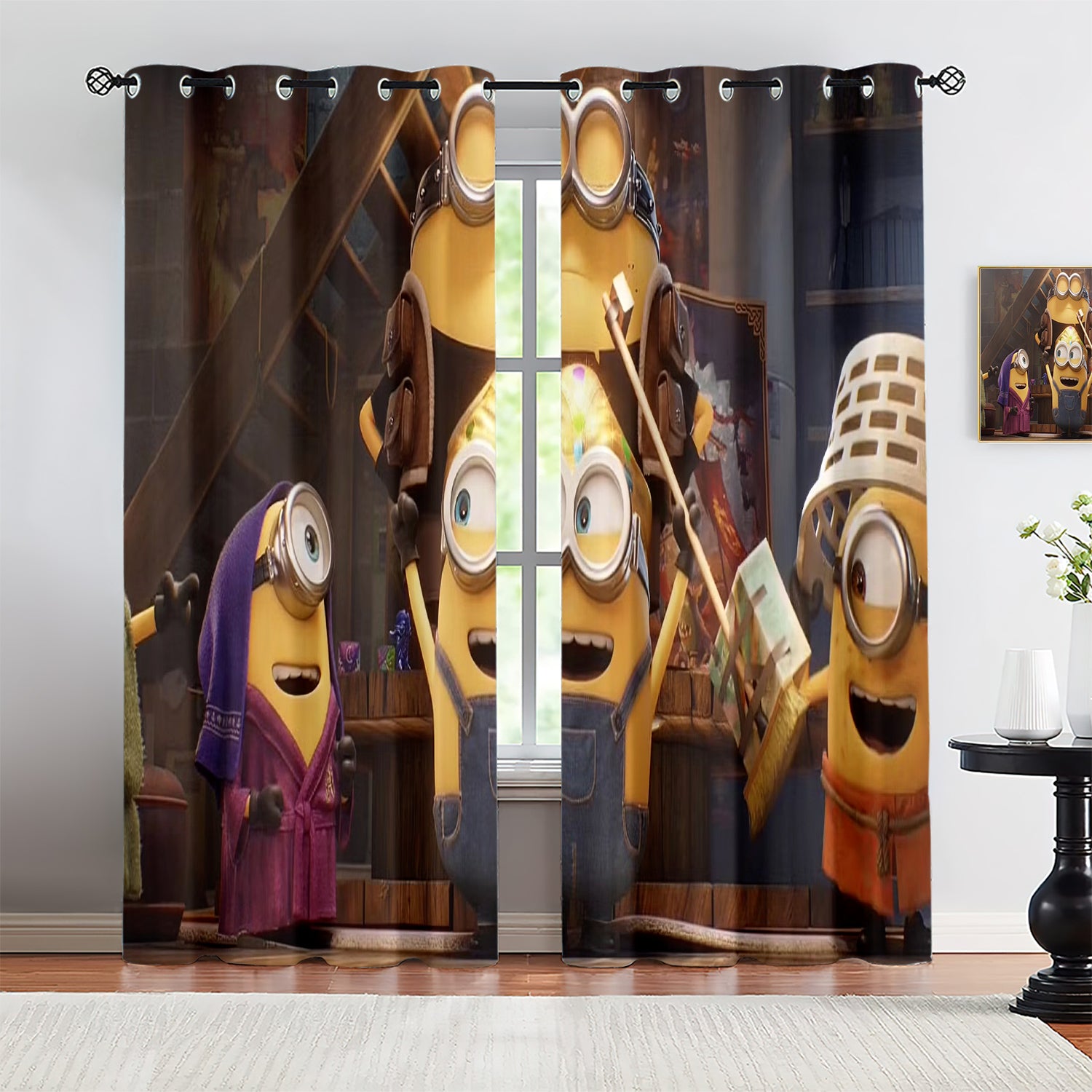 Minions & Monsters Blackout Curtains Drapes For Window Treatment Set