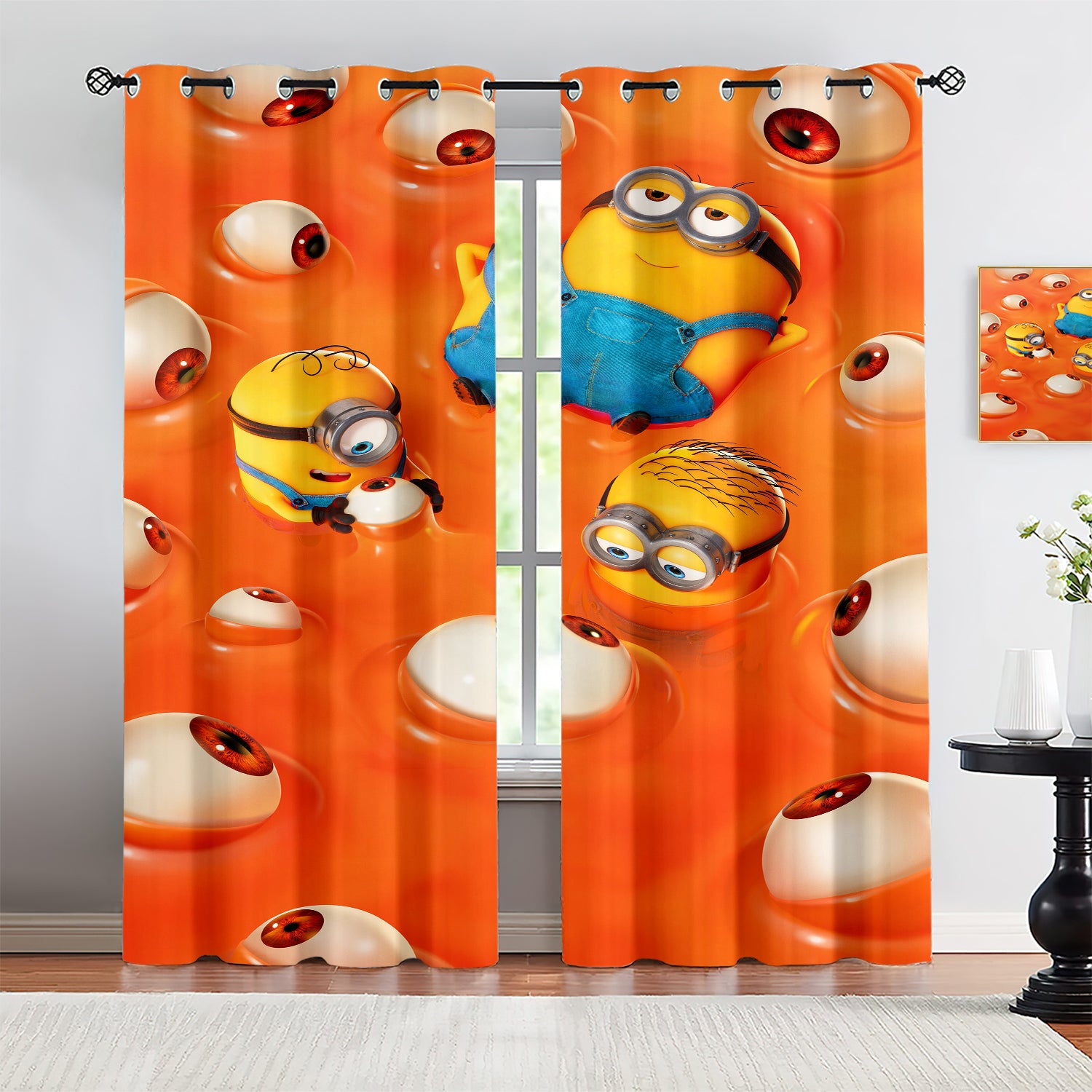 Minions & Monsters Blackout Curtains Drapes For Window Treatment Set