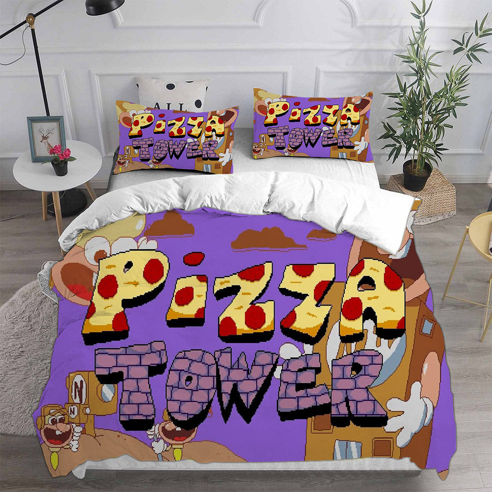 Pizza Tower #10 3D Printed Duvet Cover Quilt Cover Pillowcase Bedding Set Bed Linen Home Decor