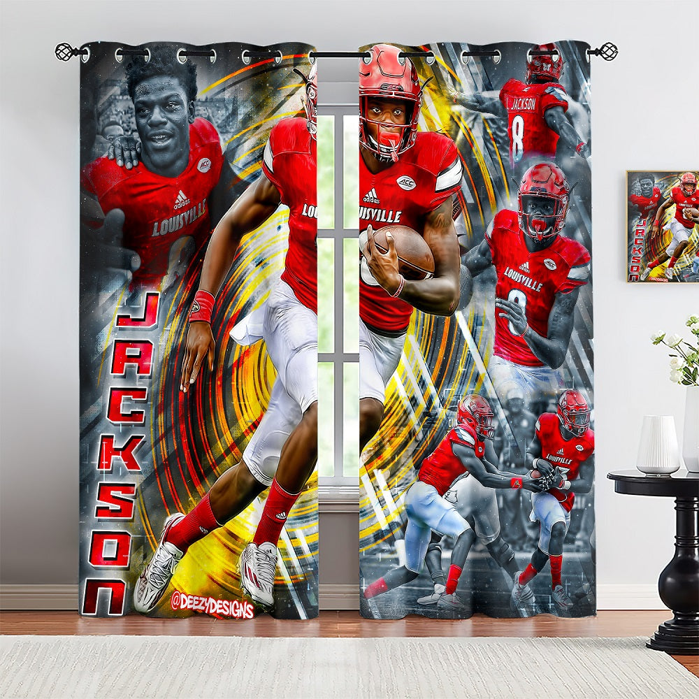 Lamar Jackson Blackout Curtains Drapes for Window Treatment Set