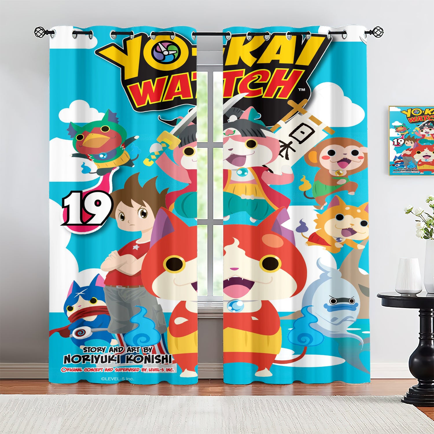 Yo Kai Watch Blackout Curtains Drapes for Window Treatment Set
