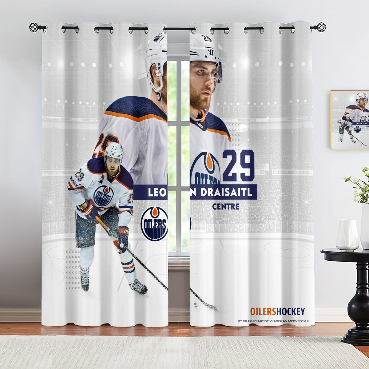 Leon Draisaitl Blackout Curtains Drapes for Window Treatment Set