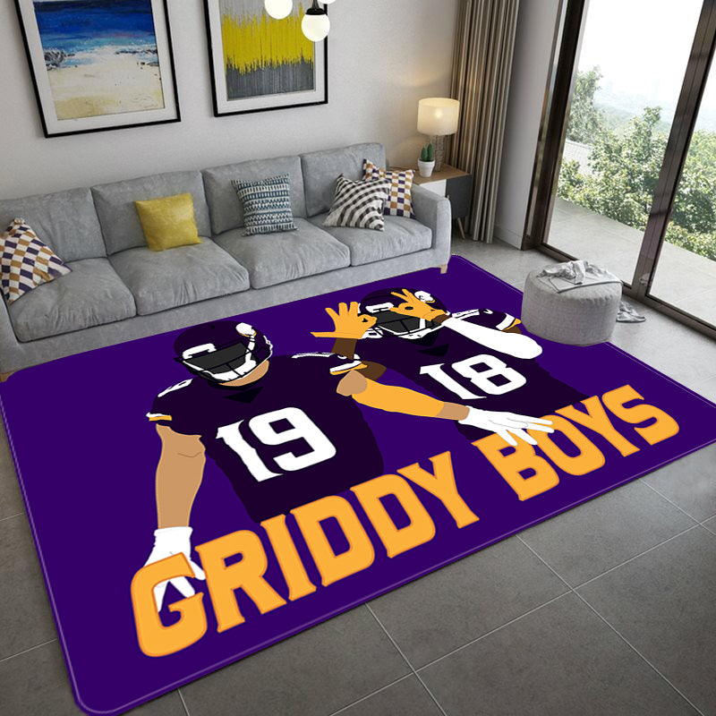 Justin Jefferson Football Rugby Player Rugby Carpet Living Room Bedroom Mats Kitchen Bathroom Rugs