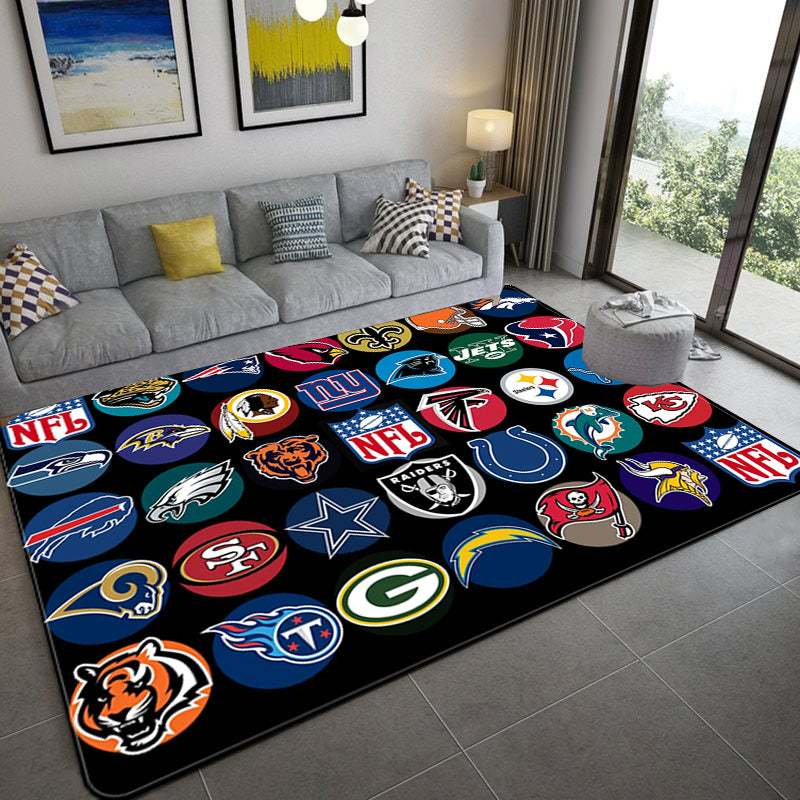Football Team Logo Rugby Carpet Living Room Bedroom Mats Kitchen Bathroom Rugs