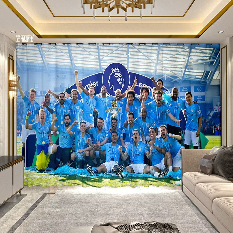 2025 New Manchester City Football Club Curtains Blackout Window Treatments Drapes Room Decor