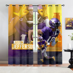 Justin Jefferson Blackout Curtains Drapes for Window Treatment Set