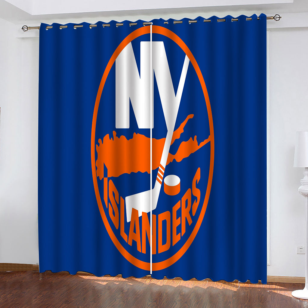 New York Islanders Hockey League Blackout Curtain for Living Room Bedroom Window Treatment