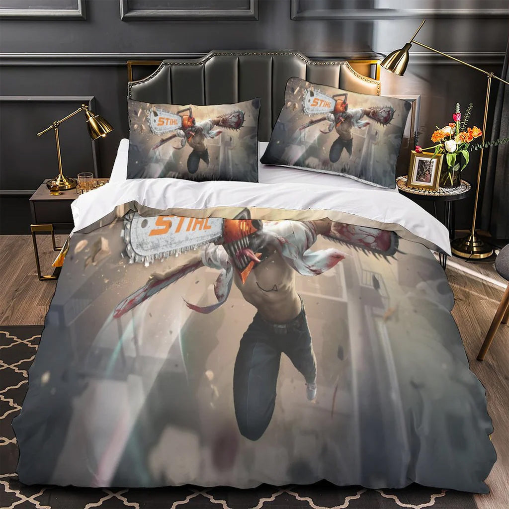 2025 NEW Chainsaw Man Bedding Set Quilt Duvet Covers Bedding Sets