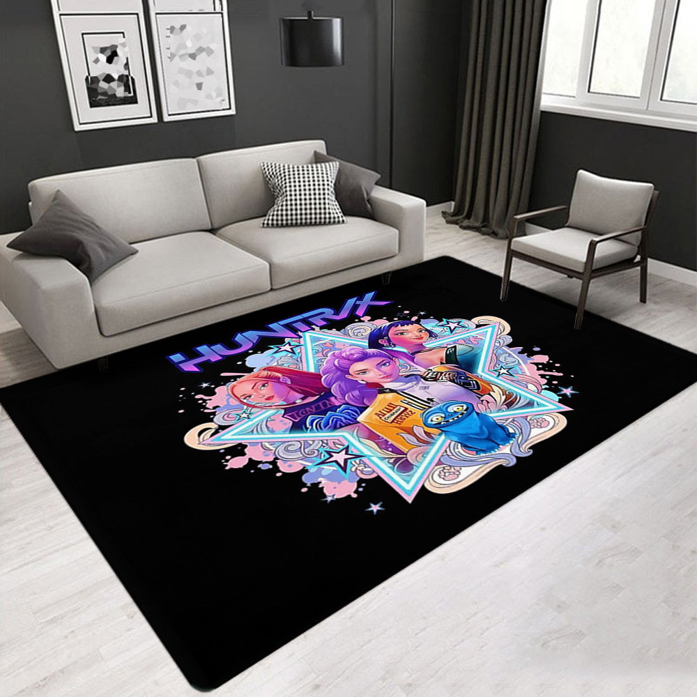 Kpop Demon Hunters Carpet Living Room Bedroom Mats Kitchen Bathroom Rugs
