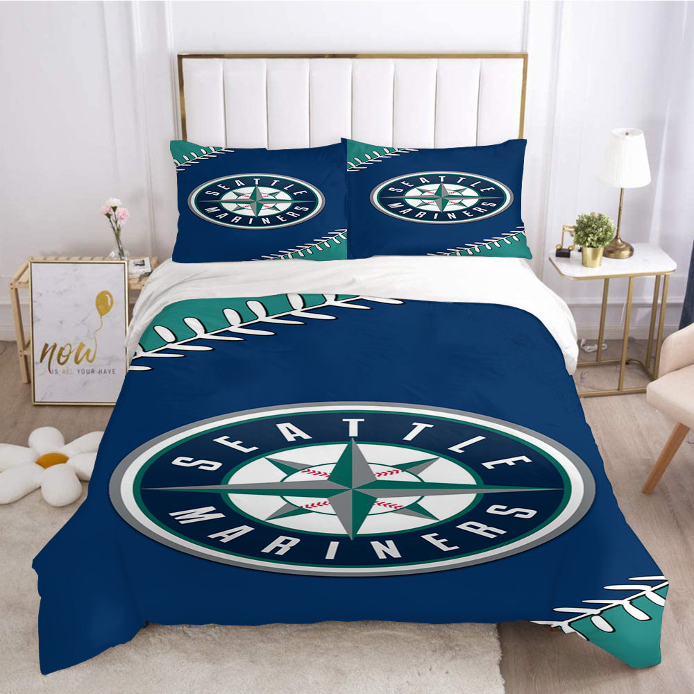 Seattle Mariners Baseball 3D Printed Duvet Cover Quilt Cover Pillowcase Bedding Set Bed Linen Home Decor