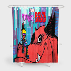 Moon Girl and Devil Dinosaur Shower Curtain Waterproof Bath Curtains Bathroom Decor With Hooks