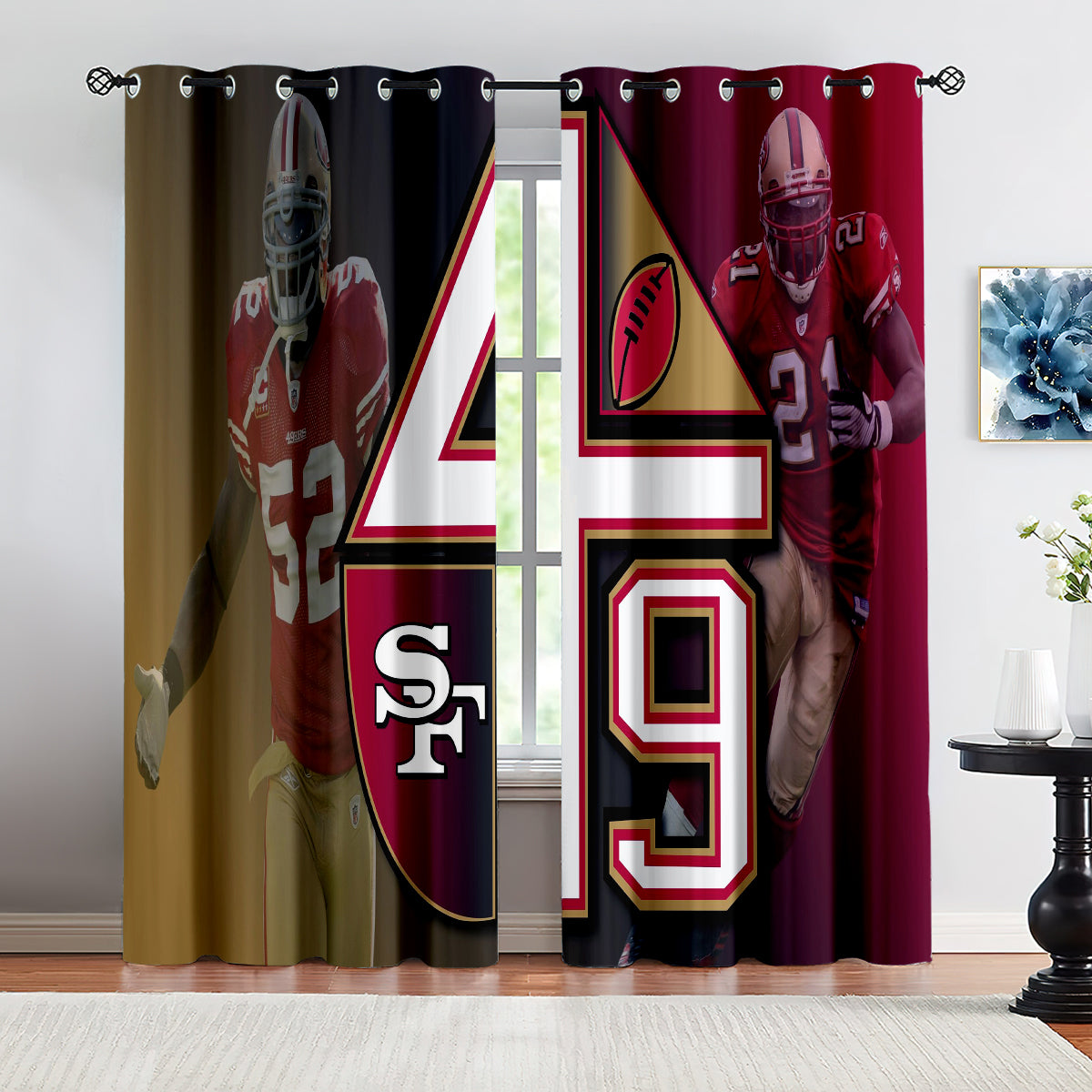 San Francisco 49ers Football Team Blackout Curtains Drapes For Window Treatment Set