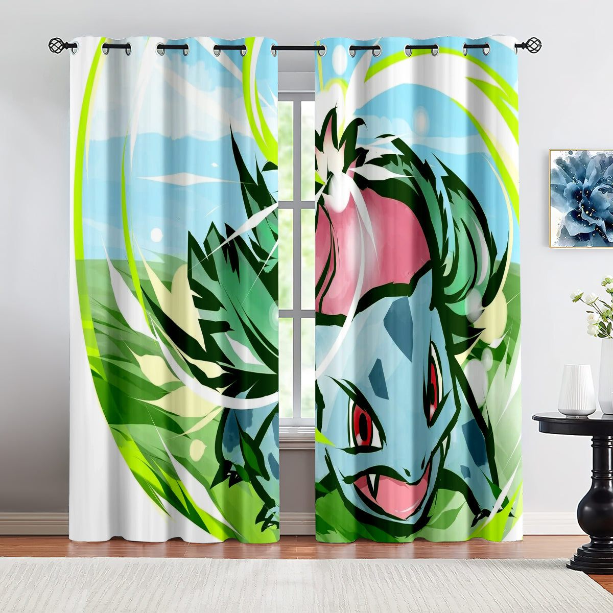 Pokemon Bulbasaur  Blackout Curtains Drapes for Window Treatment Set