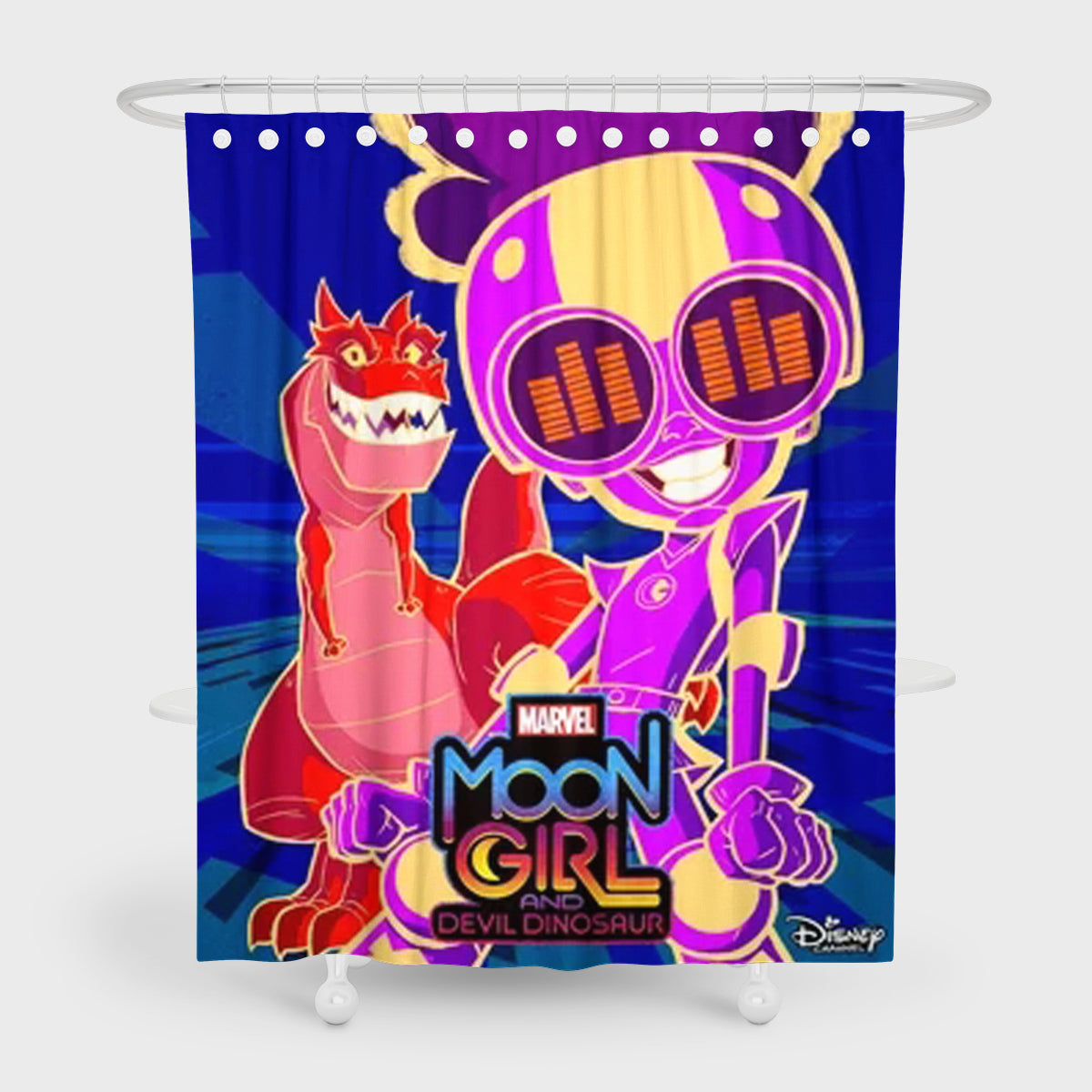 Moon Girl and Devil Dinosaur Shower Curtain Waterproof Bath Curtains Bathroom Decor With Hooks