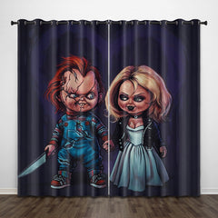 Childs Play Chucky Horror Movie Blackout Curtain for Bedroom Window Treatment