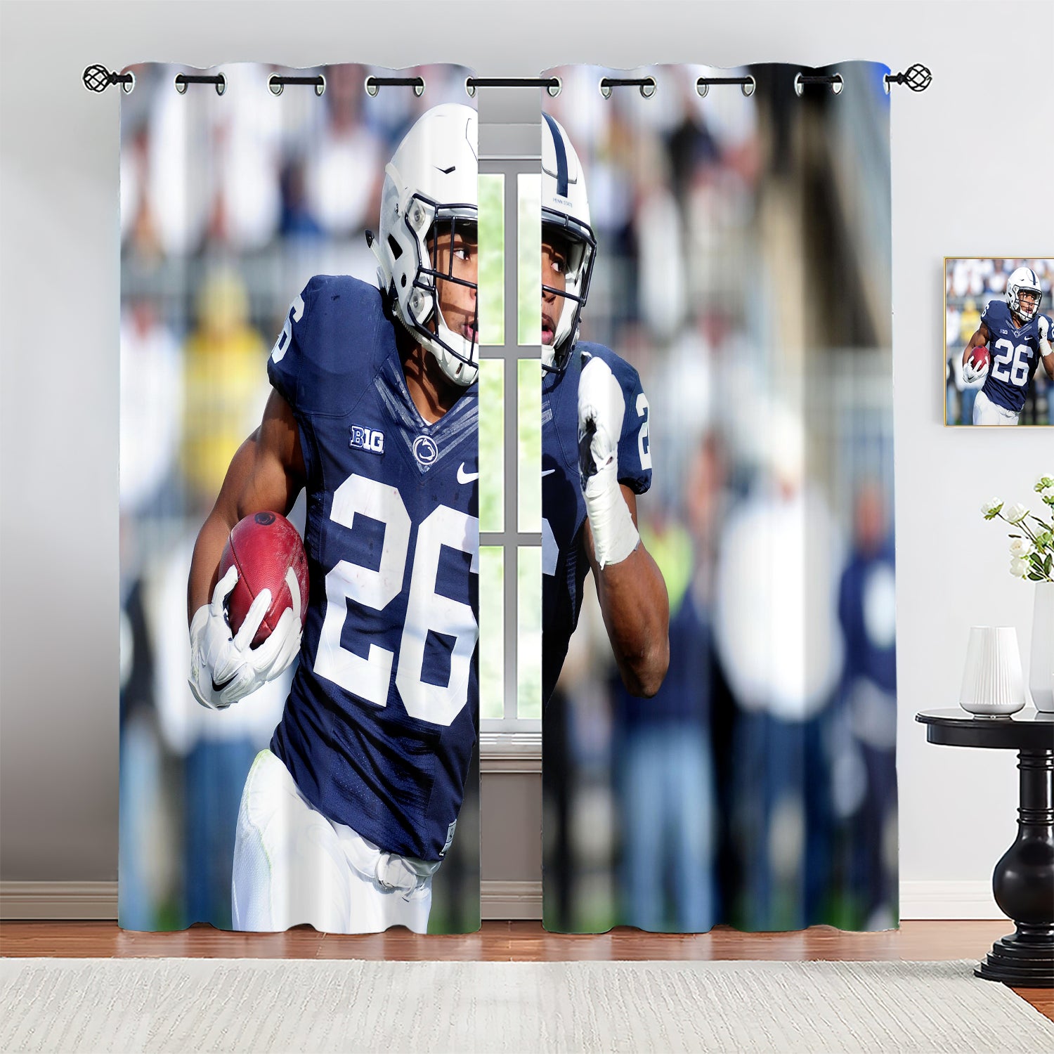 Saquon Barkley Blackout Curtains Drapes for Window Treatment Set