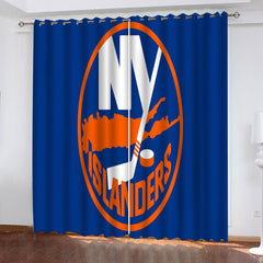 New YorkIslanders Hockey League  Blackout Curtain for Living Room Bedroom Window Treatment