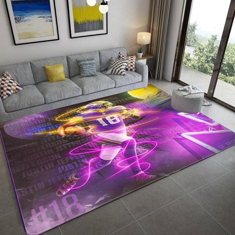 Justin Jefferson Football Rugby Player Rugby Carpet Living Room Bedroom Mats Kitchen Bathroom Rugs