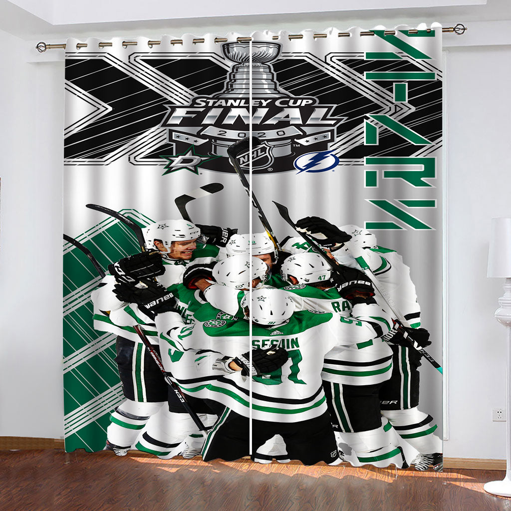 Dallas Stars Tampa Bay Lightning Hockey League Blackout Curtain for Living Room Bedroom Window Treatment