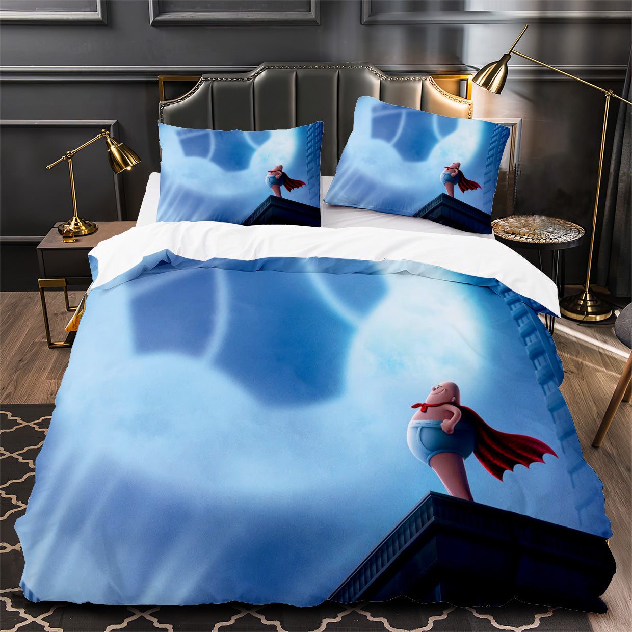 Captain Underpants Duvet Cover Quilt Case Pillowcase Bedding Set Without Filler