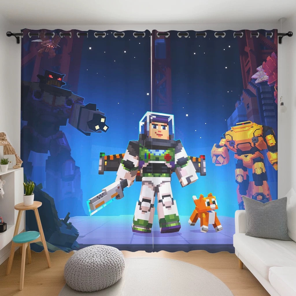 2025 New Minecraft Blackout Curtains Drapes for Window Treatment Set