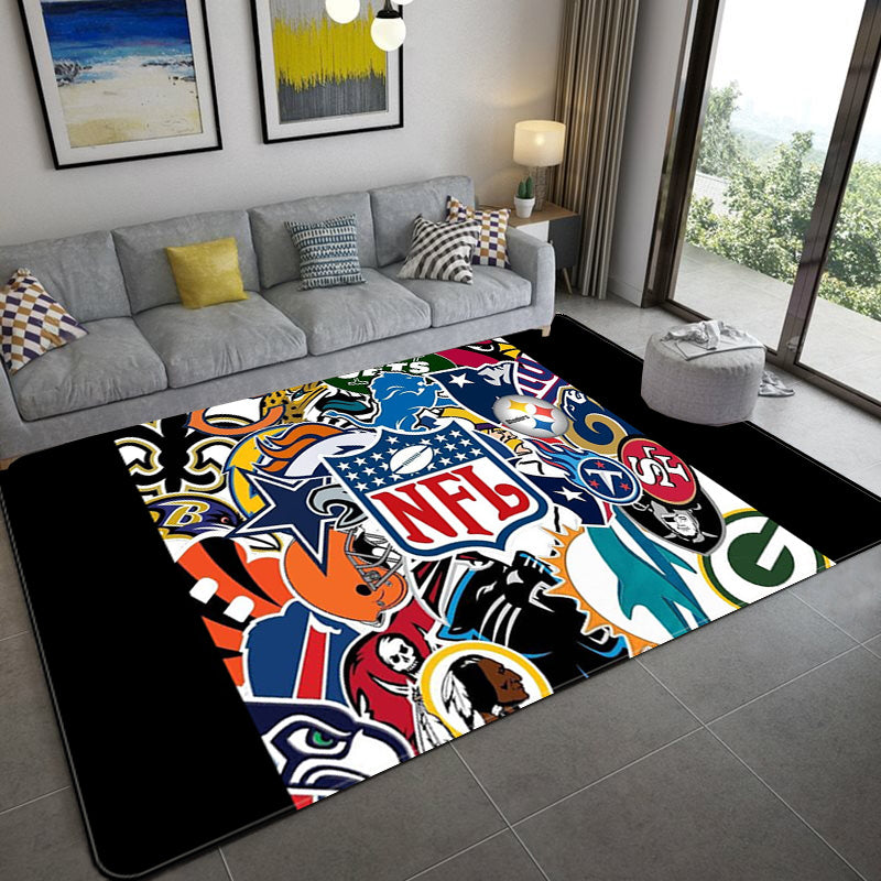 Football Team Logo Rugby Carpet Living Room Bedroom Mats Kitchen Bathroom Rugs