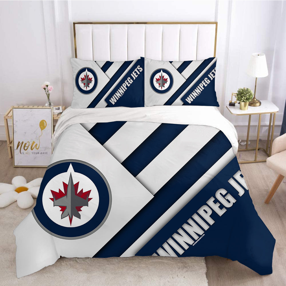 Winnipeg Jets Hockey League 3D Printed Duvet Cover Quilt Cover Pillowcase Bedding Set Bed Linen Home Decor