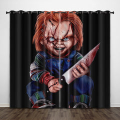Childs Play Chucky Horror Movie Blackout Curtain for Bedroom Window Treatment